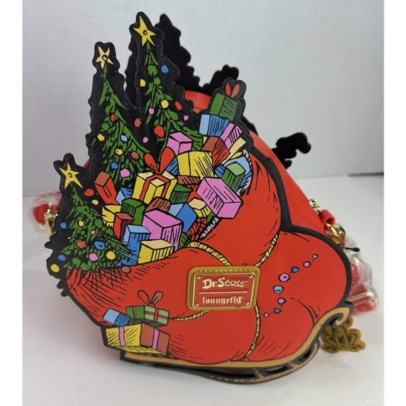 Loungefly How the Grinch Stole Christmas Max Sleigh Crossbody Bag Holiday NWOT - Picture 5 of 16